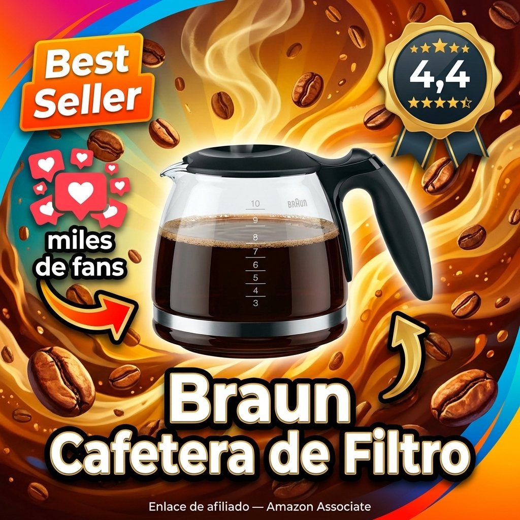 Braun Cafetera de Filtro — Diseño clásico negro y transparente