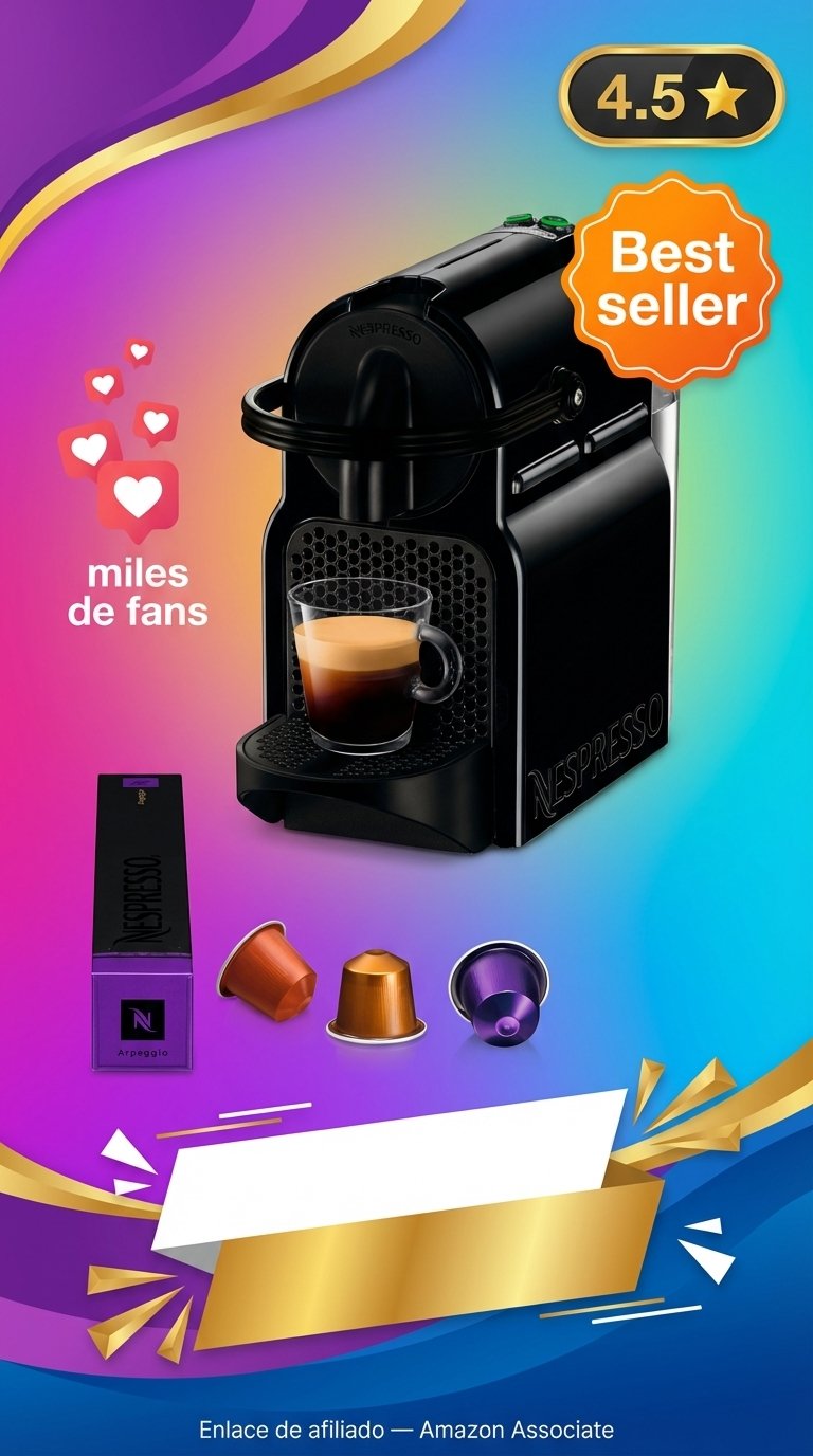 Nespresso De'Longhi Inissia EN80.B Cafetera Cápsulas