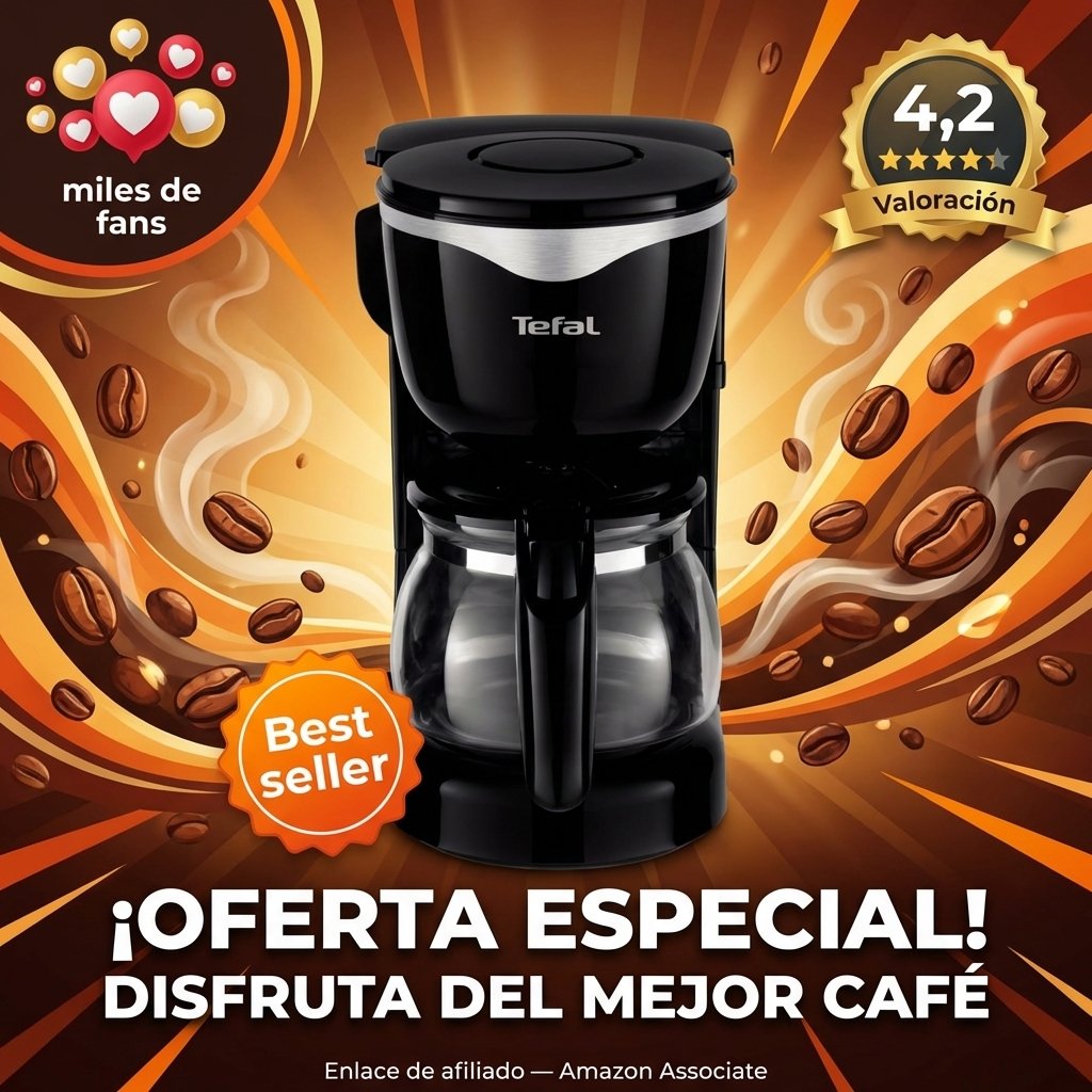 Tefal CM340811 Cafetera de Goteo — Jarra térmica, filtro permanente