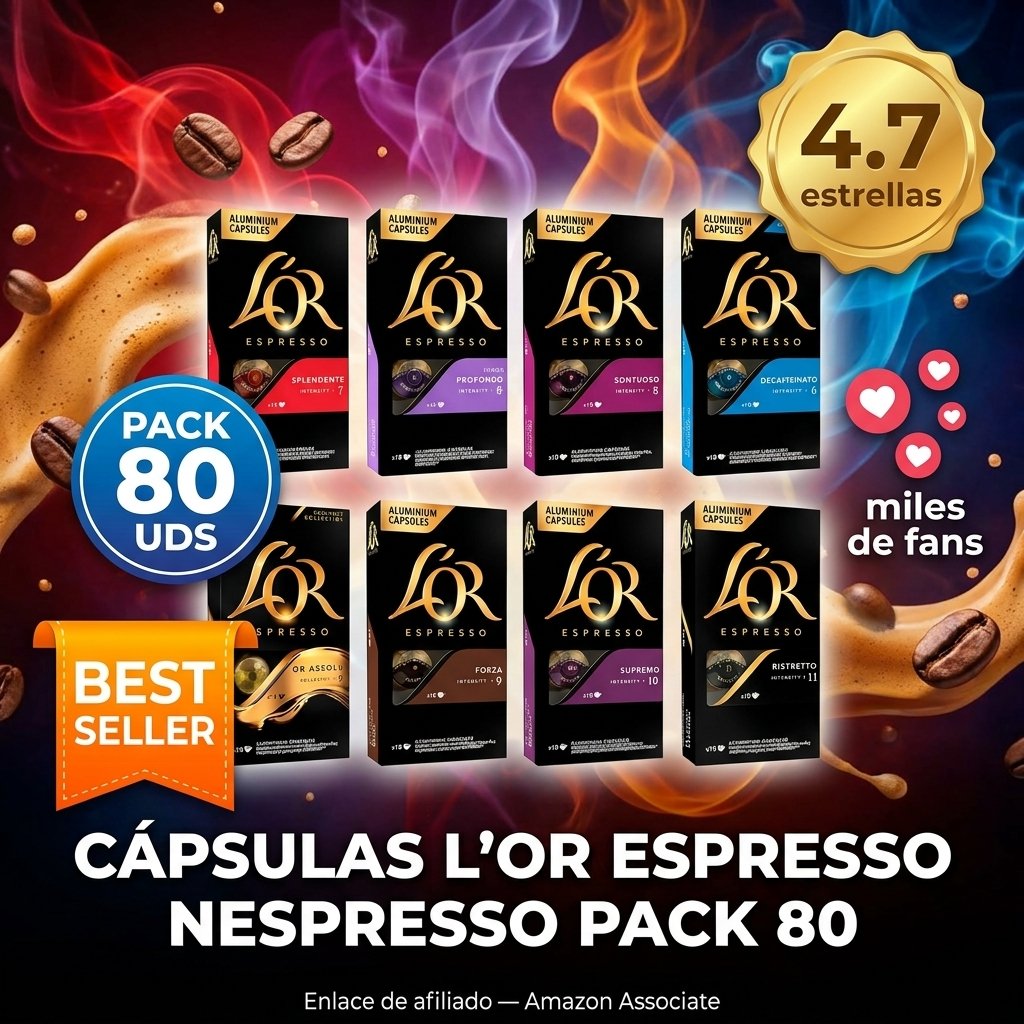L'OR Espresso Capsulas de Cafe Compatibles Nespresso Intensidad 9 Pack 80