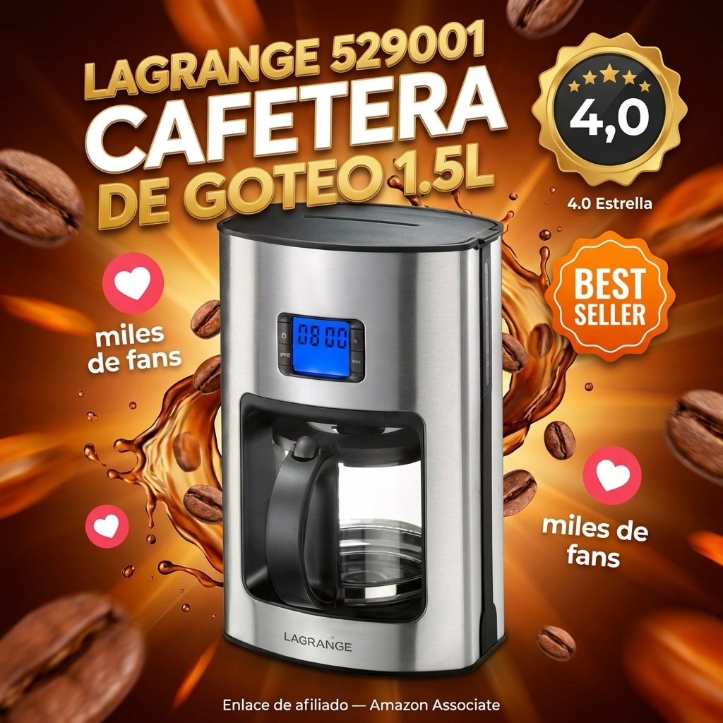 Lagrange 529001 Cafetera de Goteo 1.5L — Color gris