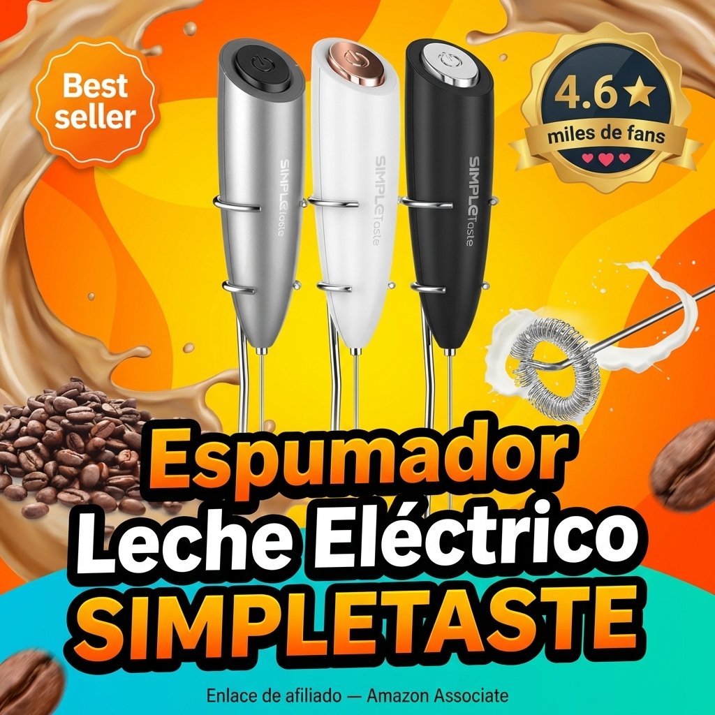 SIMPLETASTE Espumador Leche Eléctrico de Mano