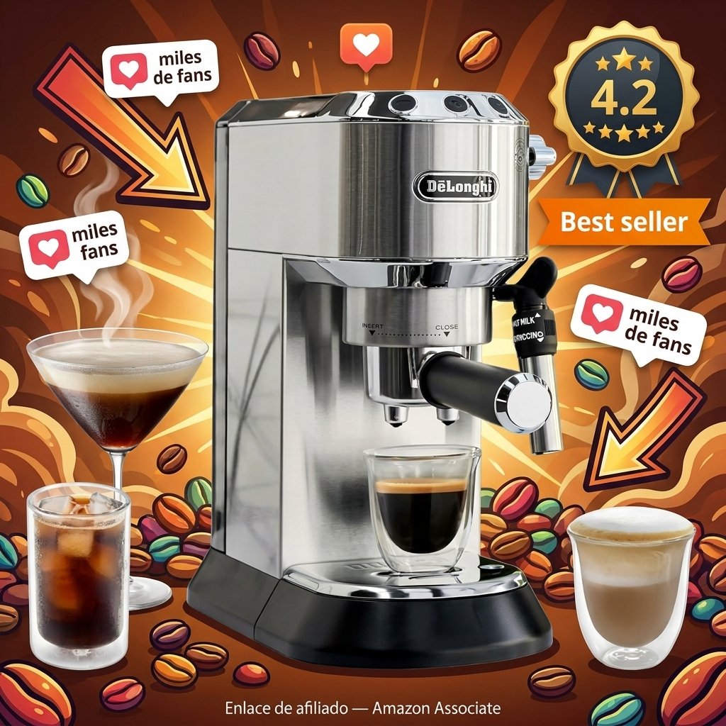 De'Longhi Dedica Style EC685M, Cafetera Espresso Manual, 15 bar, Vaporizador