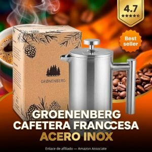 Cafetera Francesa Groenenberg Acero Inox 0,6L: prensa premium