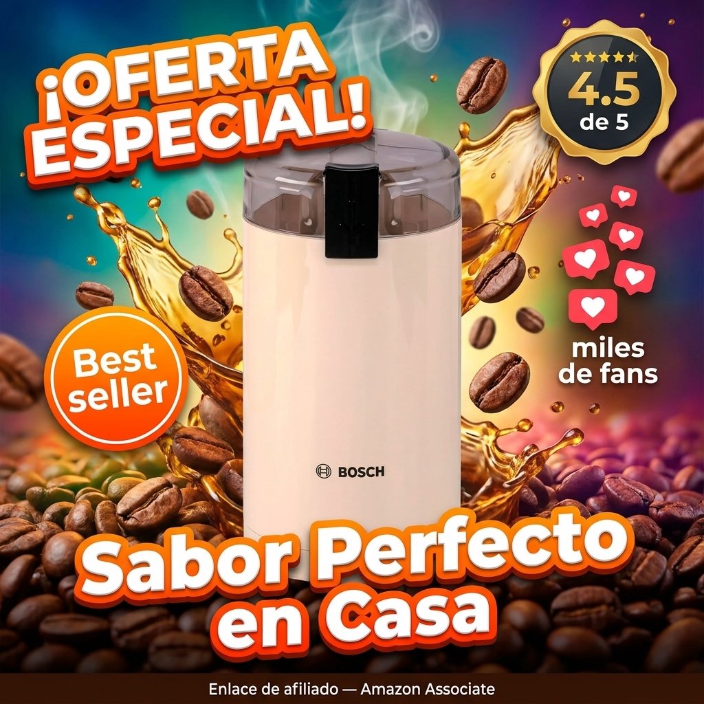 Bosch Electric Coffee Grinder beige (TSM6A017C) - Molinillo de café eléctrico, 180W, capacidad 75g