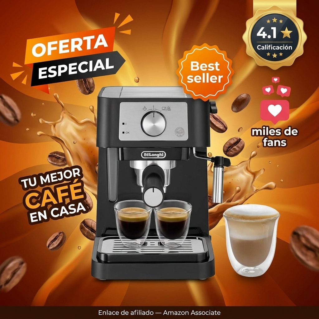 De'Longhi Stilosa Premium EC260.BK - Cafetera de bomba espresso, 15 bares, 1100W, negro