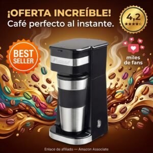 Cafetera Bestron con Taza Aislada: café para dos en un momento