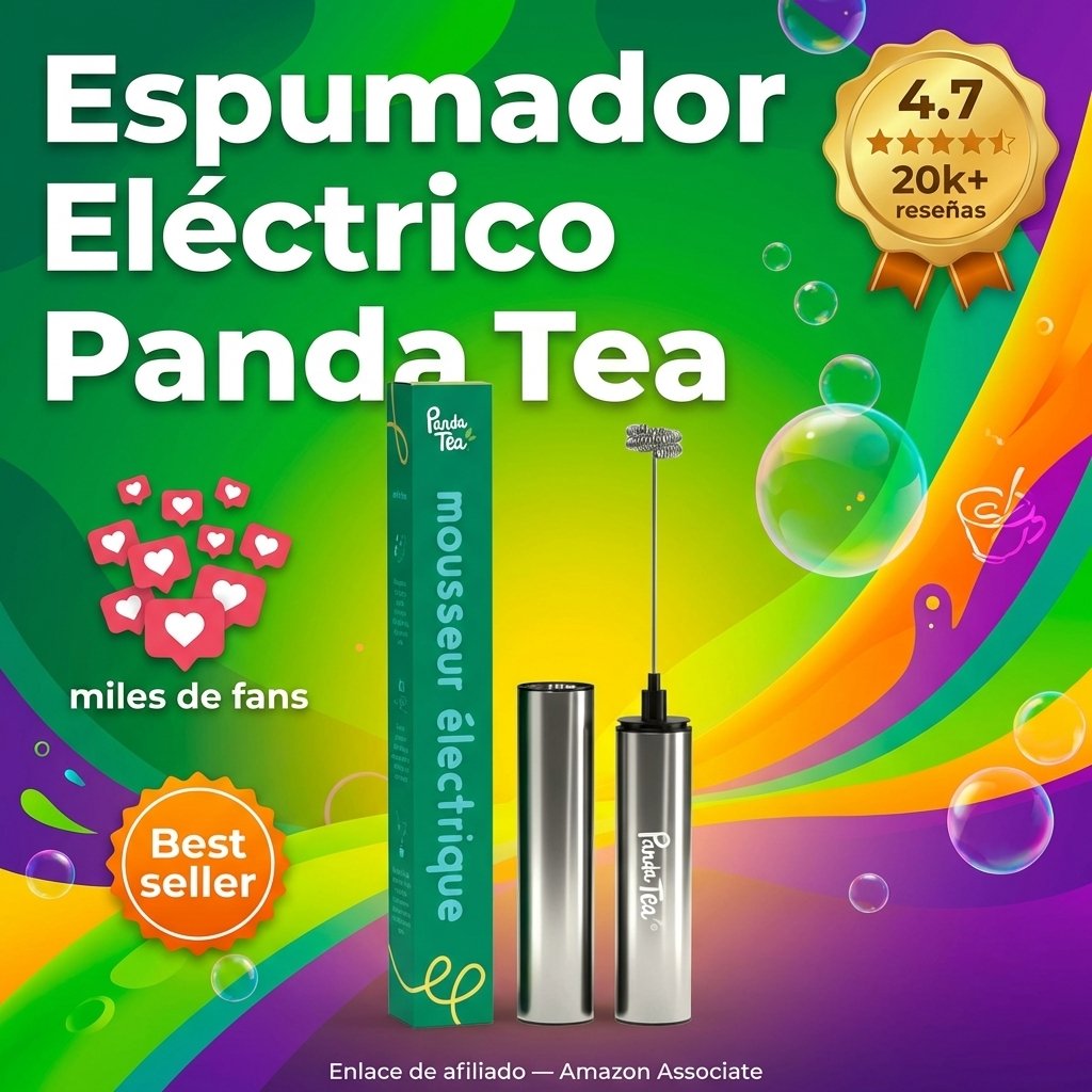 Panda Tea Espumador Eléctrico Recargable Portátil