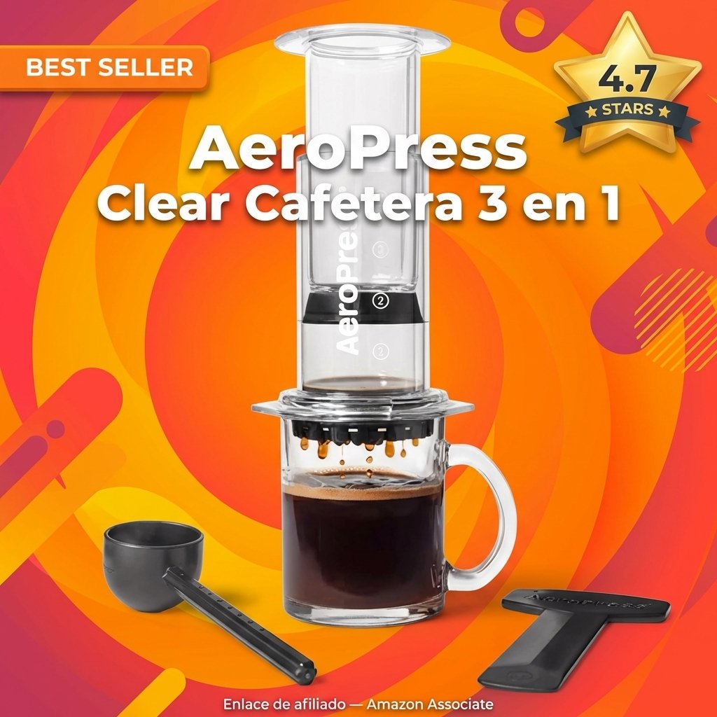 AeroPress Clear Cafetera Portátil 3 en 1 Transparente