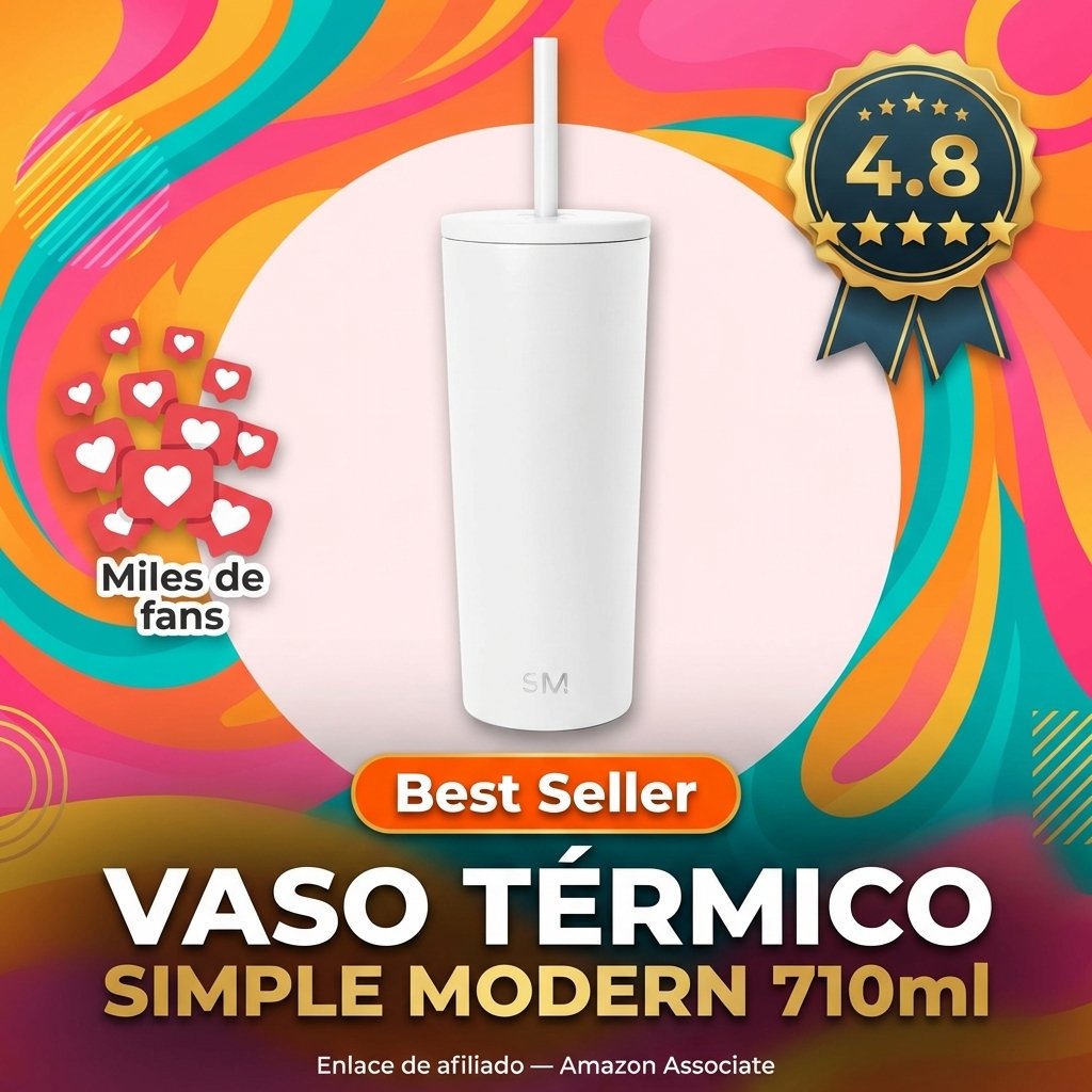 Simple Modern Vaso Termico 710ml con Pajita