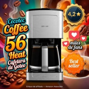 Cecotec Coffee 56 Heat: cafetera de goteo 10 tazas a 800W
