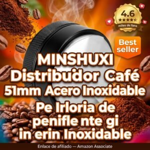 MINSHUXI Distribuidor Nivelador Café 51mm – acero inoxidable para espresso