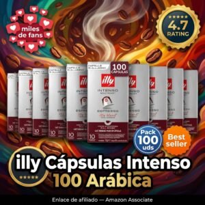 illy Cápsulas Intenso 100% Arábica 100 uds – café italiano premium en aluminio