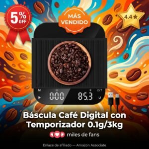 Báscula de Café Digital con Temporizador: precisión de barista real