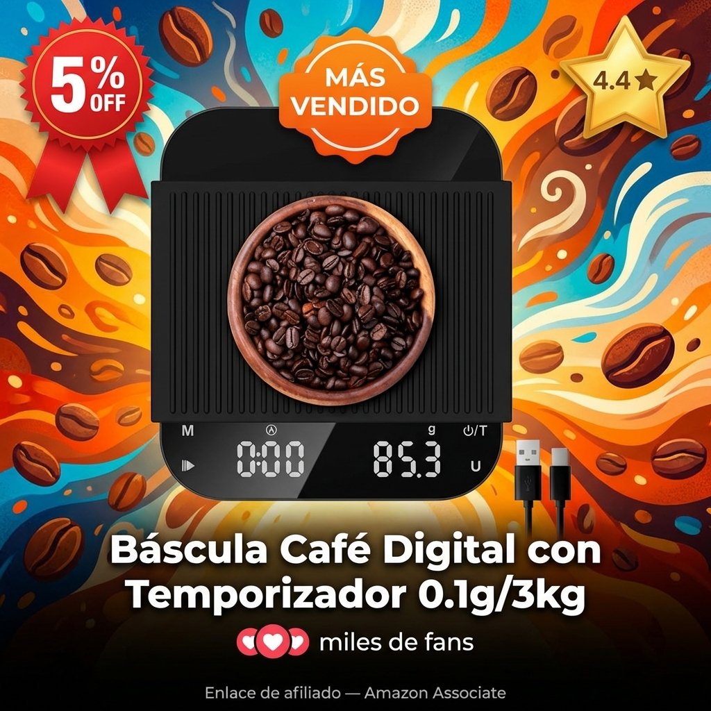 Báscula Café Digital con Temporizador 0.1g/3kg