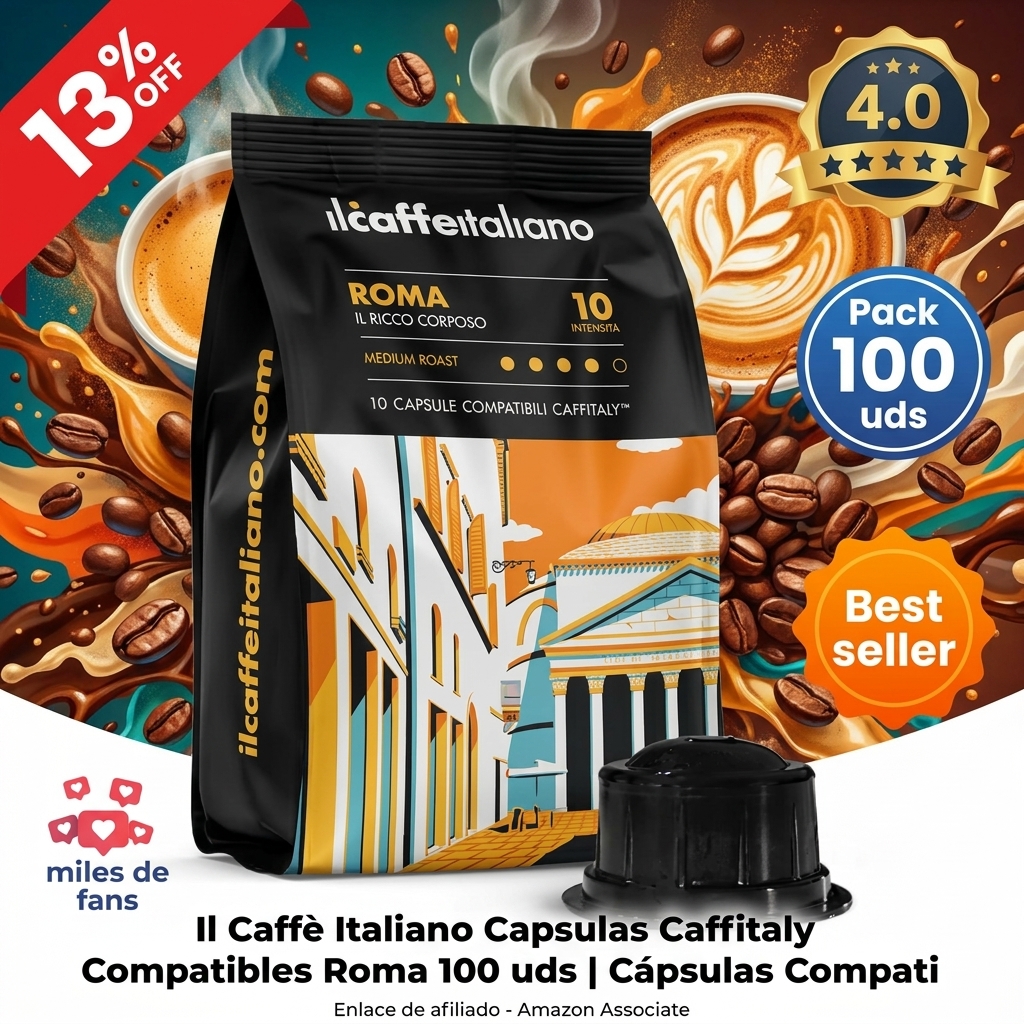Il Caffè Italiano Capsulas Caffitaly Compatibles Roma 100 uds | Cápsulas Compatibles Caffitaly, Aroma Rico e Intenso | Cápsulas Caffitaly Compatibles Made In Italy | Frhome
