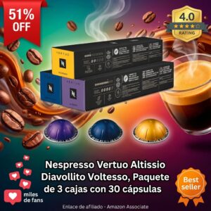 Cápsulas Nespresso Vertuo pack 3 sabores, 30 unidades