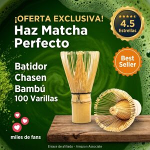 Batidor Chasen de Bambú para Matcha – 100 Varillas Artesanal