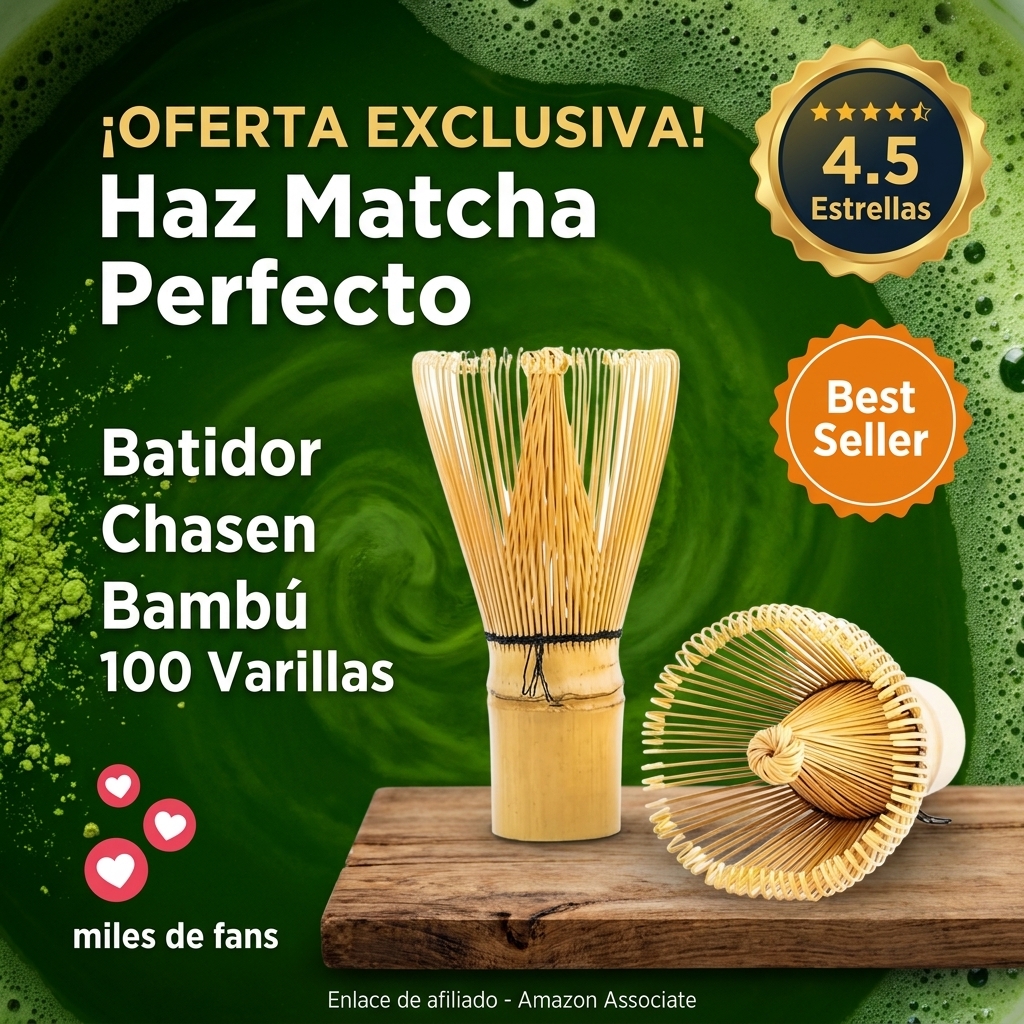 Batidor Chasen de bambú Tradicional de 100 Varillas té Matcha