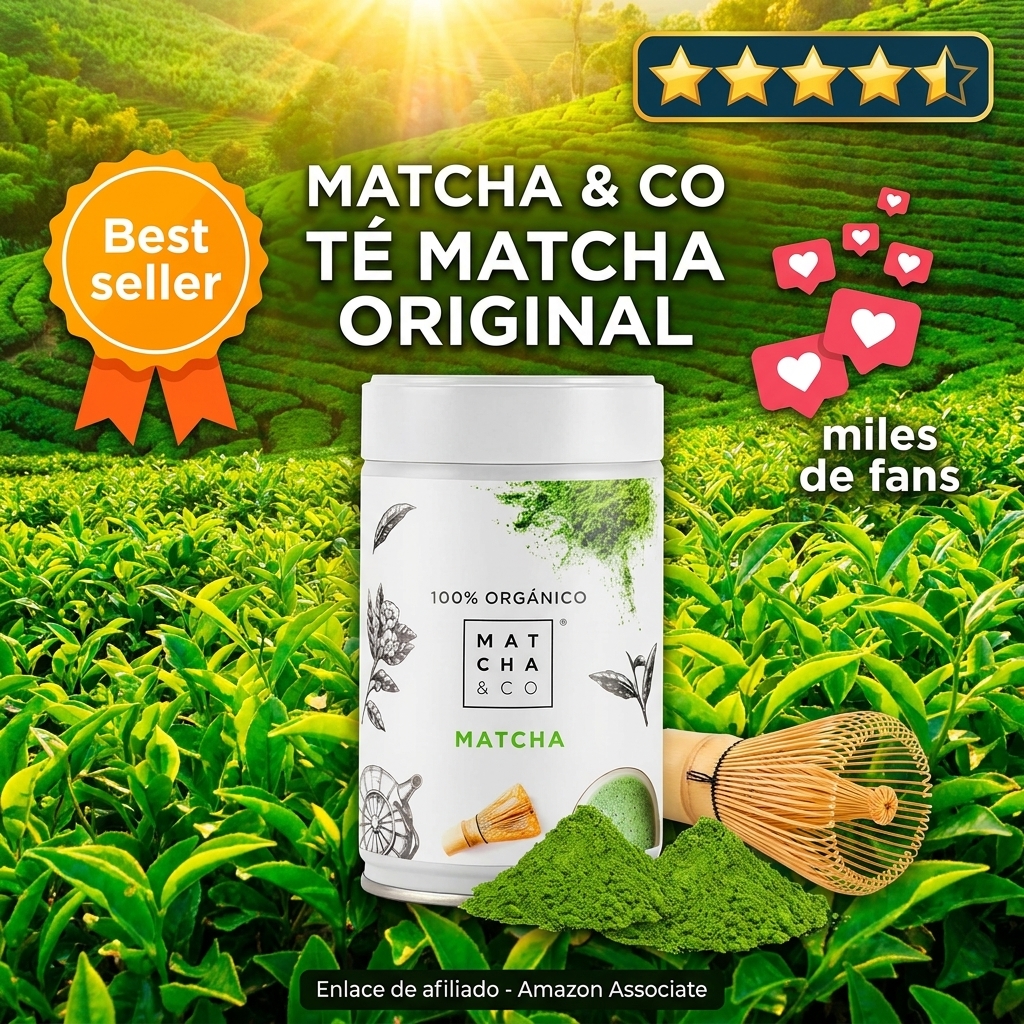 Matcha & CO Té Matcha Original 100% Ecológico, Grado Ceremonial, en Polvo Orgánico de Japón, Orgánico, 100% Natural, Té Verde, 80G - Matcha & CO