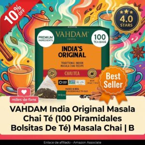 Té masala chai 100 bolsitas piramidales especias naturales