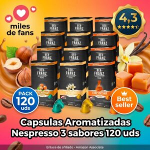 120 Capsulas Nespresso Cafe Aromatizado – Avellana Vainilla Caramelo
