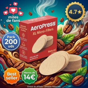 AeroPress XL Microfiltros Papel Natural – 200 Unidades