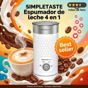 SIMPLETASTE espumador de leche 4 en 1 antiadherente