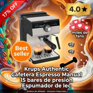 Cafetera espresso Krups Authentic 15 bares con espumador