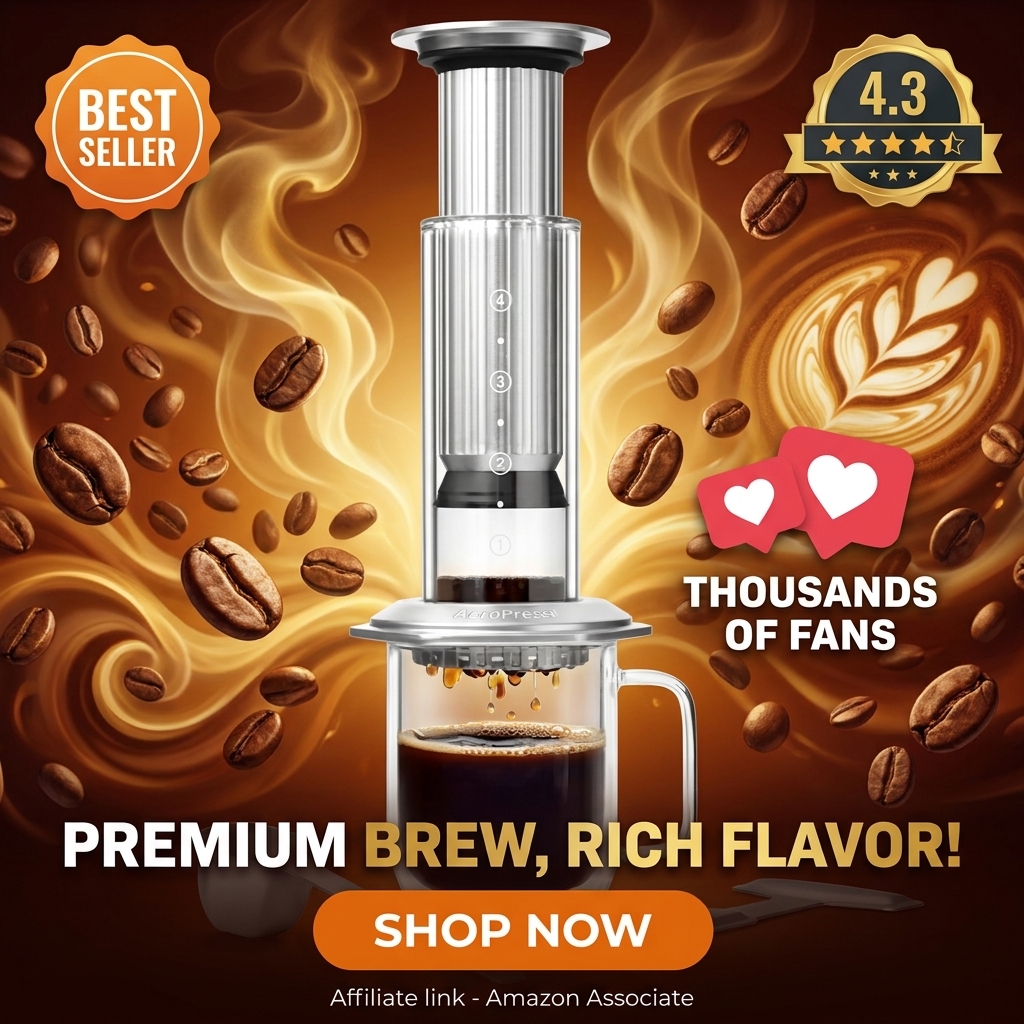 AeroPress cafetera de prensa francesa premium, de vidrio, acero inoxidable y aluminio, manual todo en uno estilo espresso y pour-over, preparación en 2 minutos, sabor intenso, Plateado