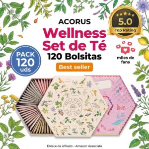 ACORUS Wellness Set de Te – 120 Bolsitas 12 Sabores Naturales