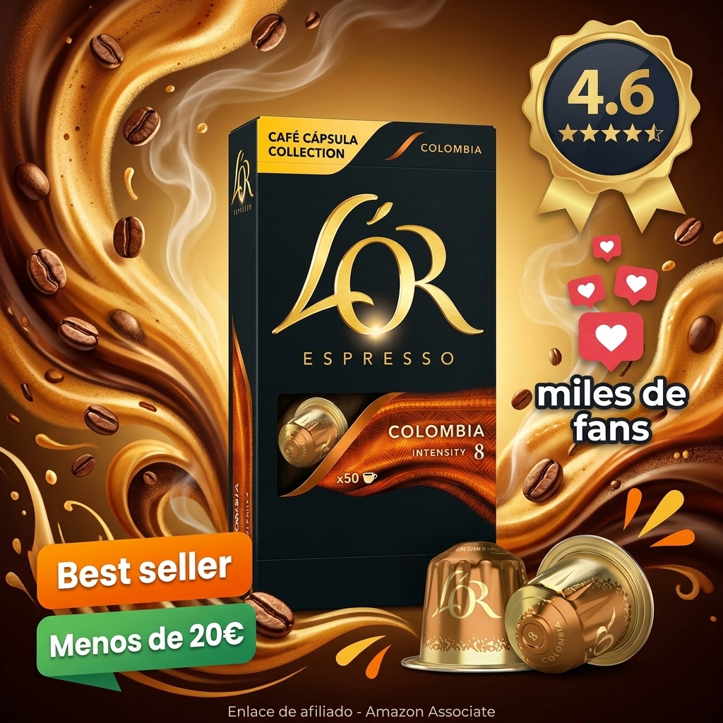 L'OR Espresso Café Cápsulas Colombia | Intensidad 8 | 50 Cápsulas Compatibles Nespresso