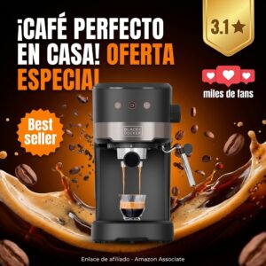 Cafetera Espresso Monodosis Black+Decker Compacta 20 Bares