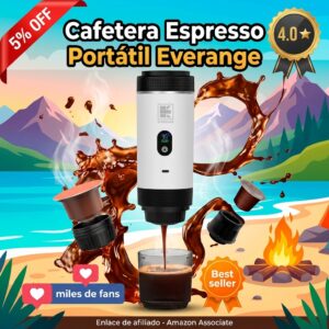 Cafetera Espresso Portátil Everange con Batería – 20 Bares