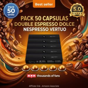 Capsulas Nespresso Vertuo Double Espresso Dolce – Pack 50