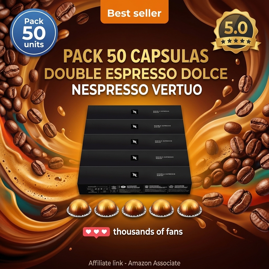 Pack de 50 cápsulas de café Double Espresso Dolce Nespresso Vertuo