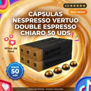 Capsulas Nespresso Vertuo Double Espresso Chiaro 50 uds