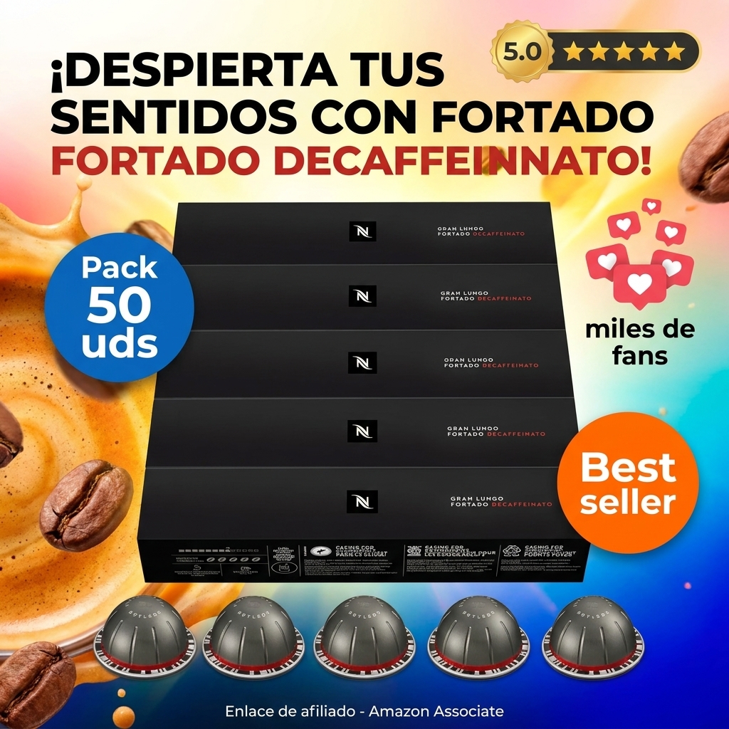 Pack de 50 cápsulas de café Fortado Decaffeinato Nespresso Vertuo