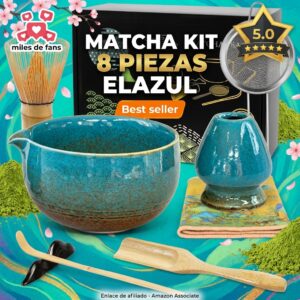 Matcha Kit 8 Piezas con Tazón Ceramica y Batidor Bambu