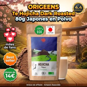 ORIGEENS Té Hojicha Dark Roasted en Polvo Japonés 80g