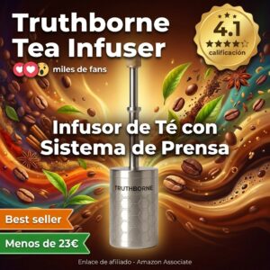 Infusor de Té con Prensa de Acero Inoxidable