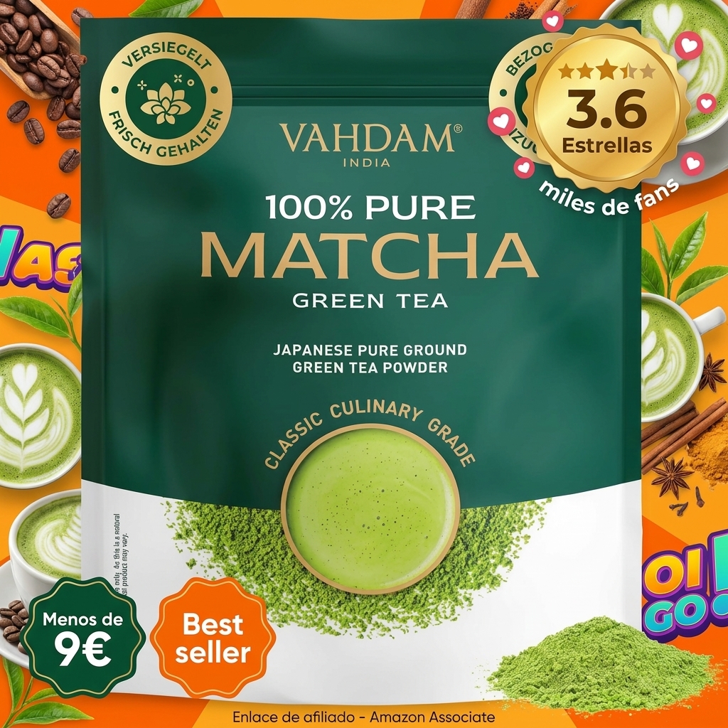 VAHDAM te Matcha en Polvo 100g, Auténtico te Matcha Japones de grado culinario