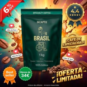 Café en grano de especialidad Brasil 100% arábica