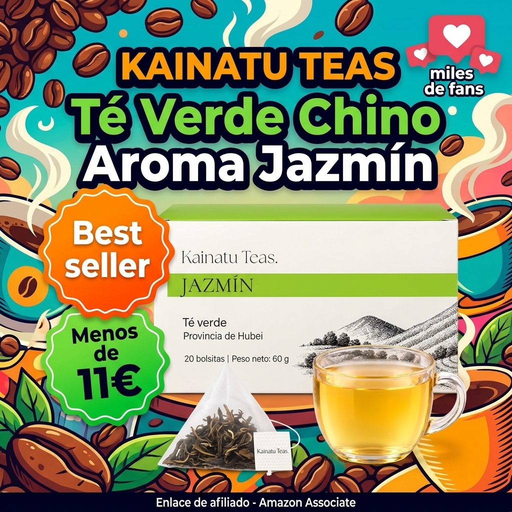 KAINATU TEAS - Té Verde Chino Aroma Jazmín | 20 Bolsitas Piramidales