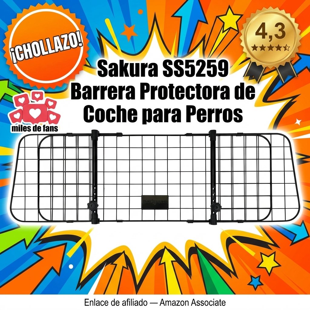 Sakura SS5259 Barrera Protectora de Coche para Perros — Altura y anchura ajustable