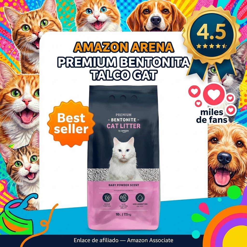 Amazon Arena Premium Bentonita Talco Gatos 10L