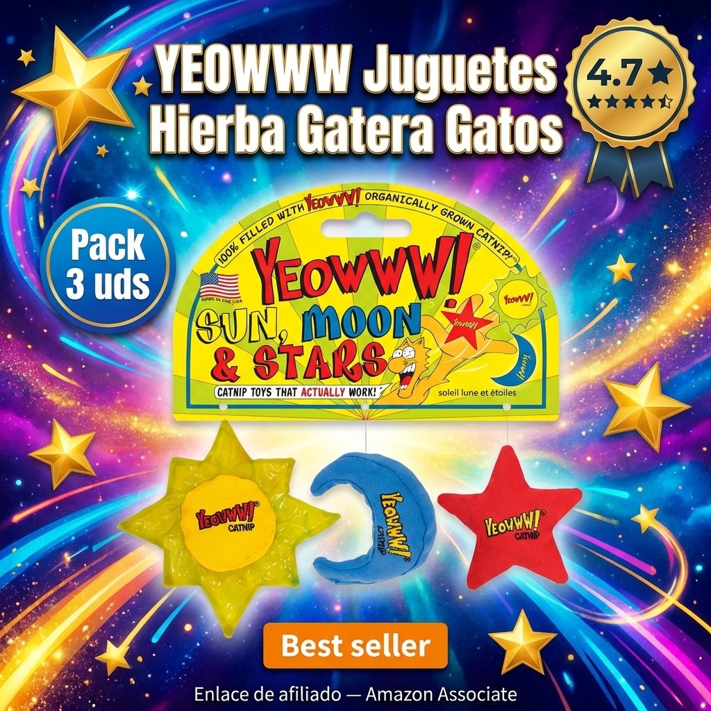 YEOWWW Juguete para Gatos de Hierba Gatera Pack 3 uds