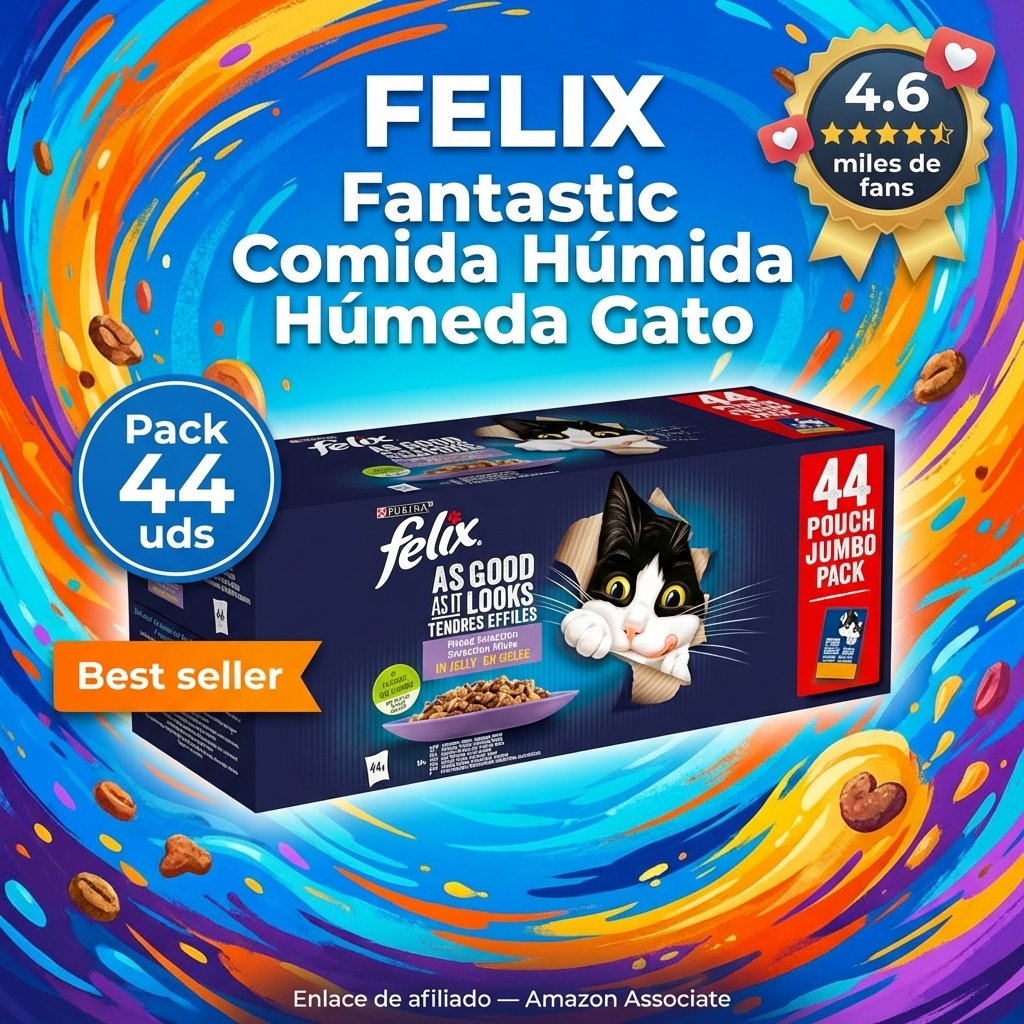 FELIX Fantastic Comida Húmeda Gato Pack 44 Sobres