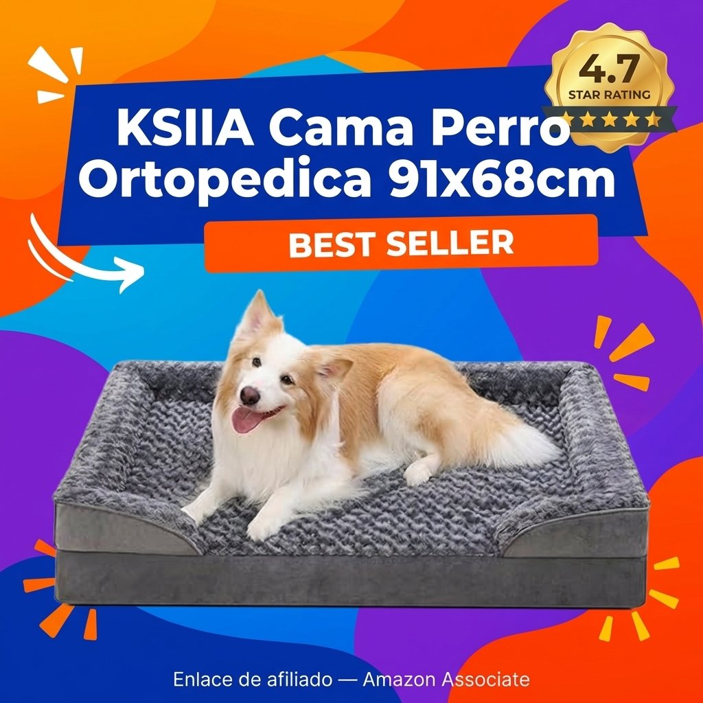 KSIIA Cama Perro Mediano 91x68cm Colchon Lavable Ortopédico