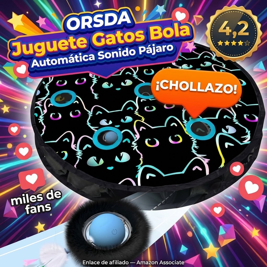 ORSDA Juguete Gatos Bola Automática Sonido Pájaro